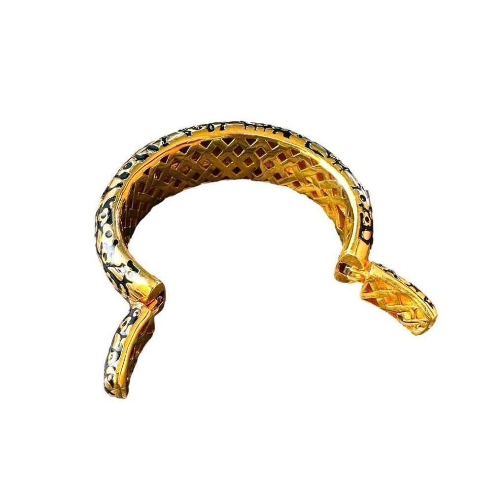 LAUREN G. ADAMS FLOWERS BY ORLY Elegant 18k Gold Plated Handmade Bangle Cuff Bra - Picture 6 of 9